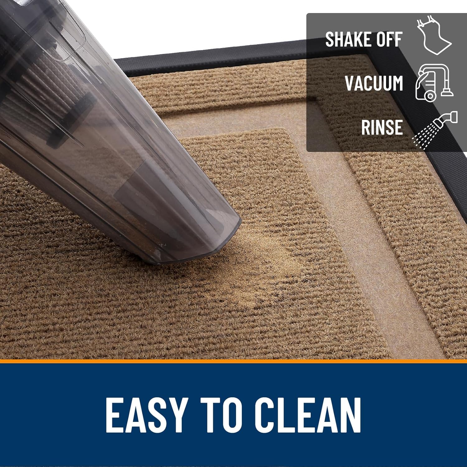 OLANLY Waterproof Front Door Mat - All-Season, Fade Resistant, Easy Clean | 29.5x17 Inches, Light Brown