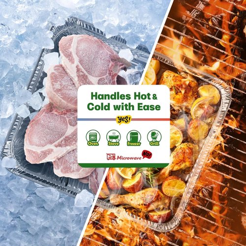 Extra Heavy Duty Aluminum Pans by [Brand Name] - 40 Pack of 9x13 Disposable Baking Pans for Cooking & Roasting