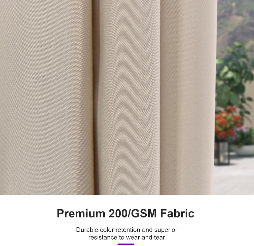 PURPLE LEAF 8' x 8' Square Patio Umbrella - Tilt Adjustment & Champagne Aluminum Frame for Outdoor Use