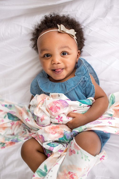 Copper Pearl Large Premium Knit Baby Swaddle Receiving Blanket Floral Bloom