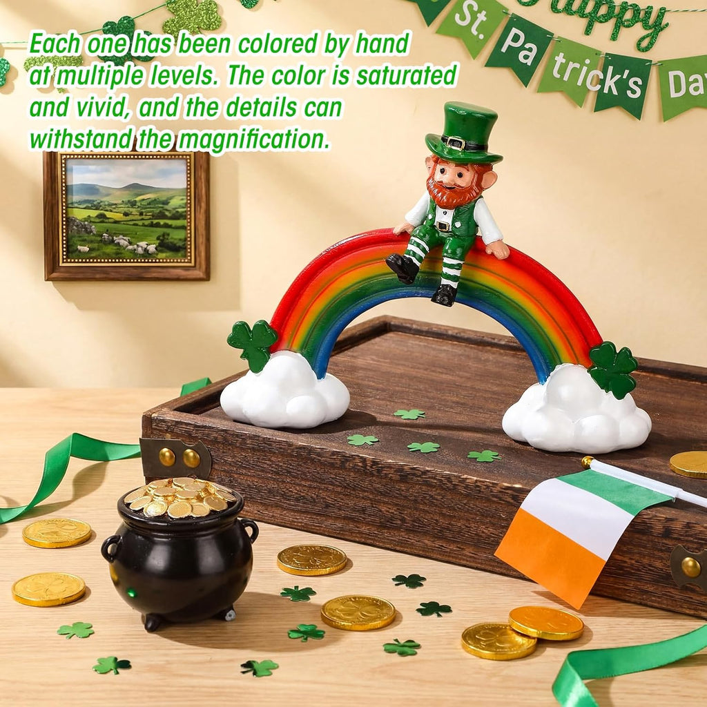 Youyole St. Patrick's Leprechaun Figurine - Festive Resin Decor for Home & Holiday Parties