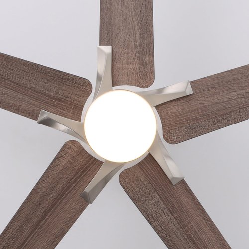 46 Inch Ceiling Fans with Lights and Remote Control for Bedroom, Modern Nickel Ceiling Fan with Quiet Reversible DC Motor, 3CCT, Dimmable, LED Lighting for Living Room, Patio, Indoor and Outdoor