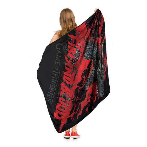 Northwest Game of Thrones Micro Raschel Throw Blanket, 46" x 60", Fire and Blood