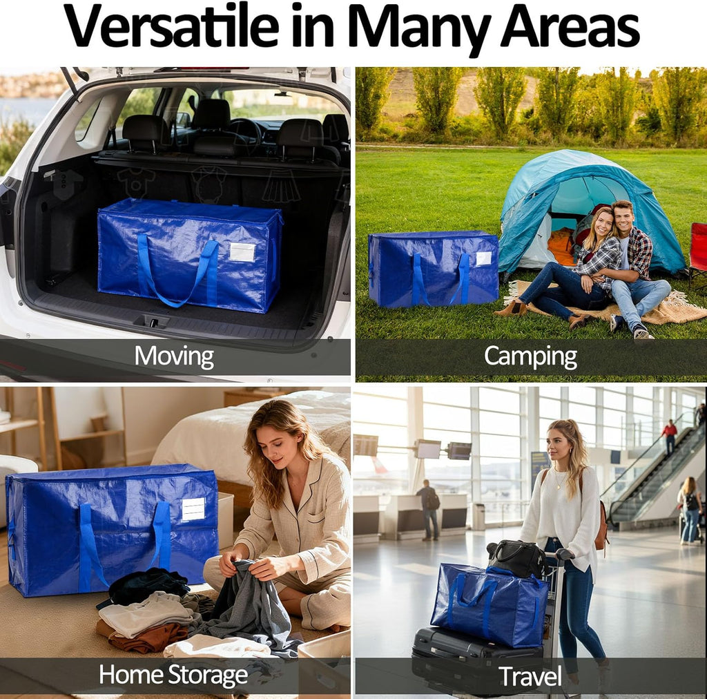 Storage Bags - Waterproof Large Organizer Bags by [Brand Name] | 2 Pack for Clothes, Blankets & Laundry - 65LB Capacity