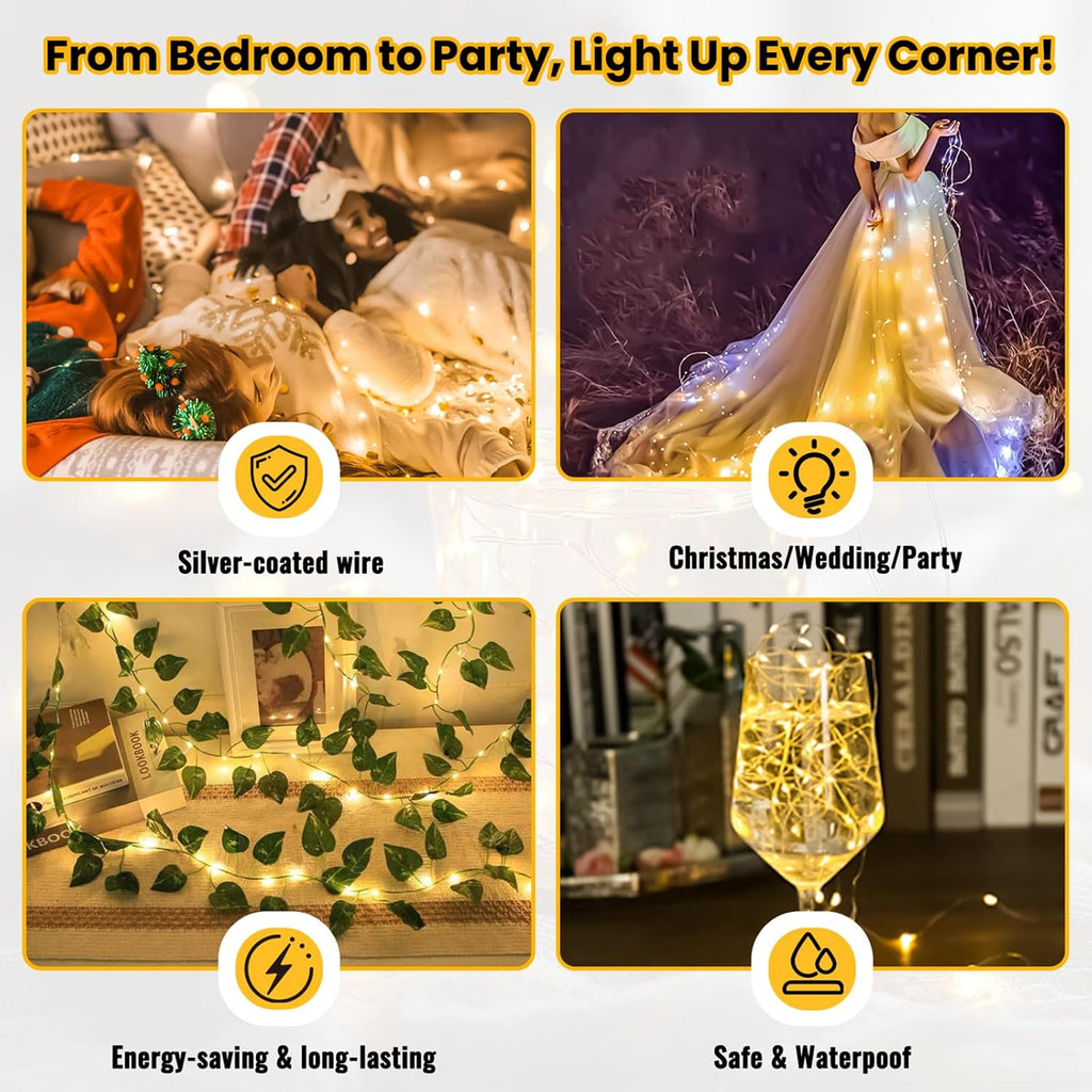 ZSJWL 30 Pack Battery Operated Fairy Lights - Warm White 7Ft Mini String Lights for Weddings & Decor