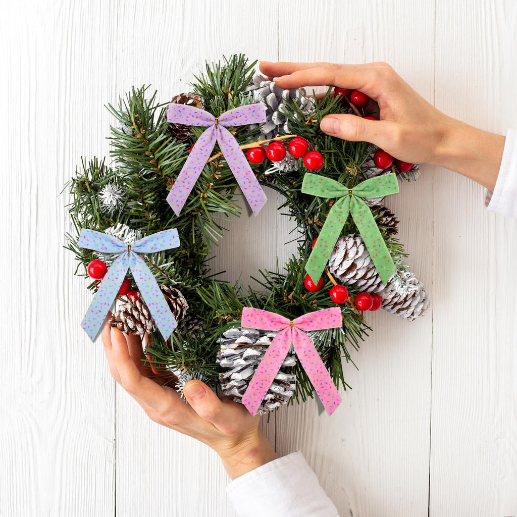 Hillsuren 24 Pcs Camouflage Christmas Bows for Christmas Tree 6 Inch Army Ribbon Bows for Wreath Xmas Gift Wrapping Garland Retirement Military Theme Party Decoration (Camouflage)