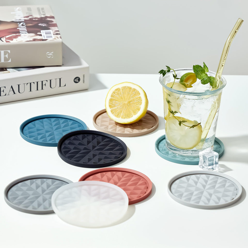 Wingcases Silicone Coasters for Drinks[4 Pack]- Cup Mat for Tabletop Protection-Non-Slip, Non-Stick, Coffee Table Decor, St. Patrick’s Day Home Decor Gift, Sage Green