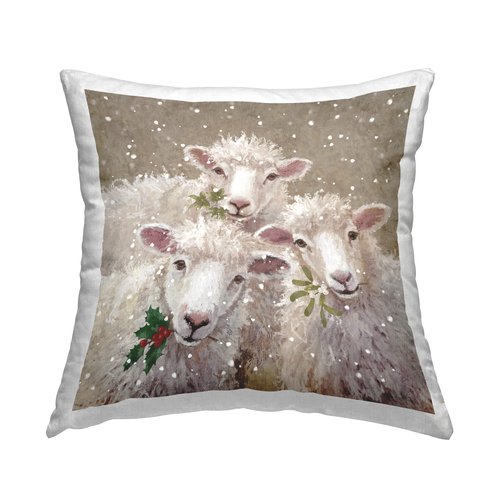 Stupell Industries Sheep Trio Winter Snowfall Design by Pip Wilson Throw Pillow