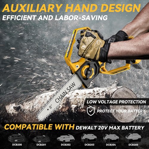 Dewalt Mini Chainsaw - 8-Inch & 6-Inch Cordless Electric Chainsaw with Brushless Motor & Auto-Oiler