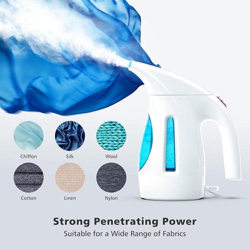 HiLIFE Portable Handheld Clothing Steamer - 240ml Capacity, 700W Quick Wrinkle Remover | Maya Blue