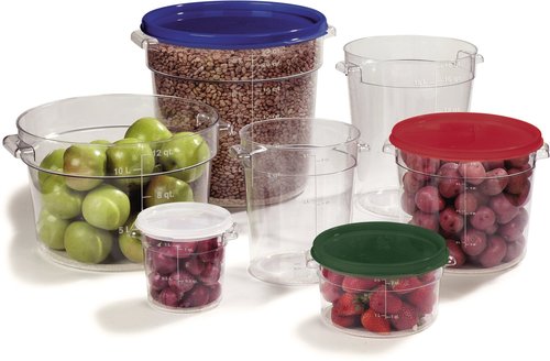 Carlisle FoodService Products Storplus Round Food Storage Container with Stackable Design for Catering, Buffets, Restaurants, Polycarbonate (Pc), 6 Quart, Clear
