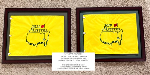 16x20 Mahogany Color Golf Flag Frame, Moulding brn-002, NEW Fairway Green Mat (holds 13x17 Masters Golf Flags; flag not incl) UPDATED JULY 2025