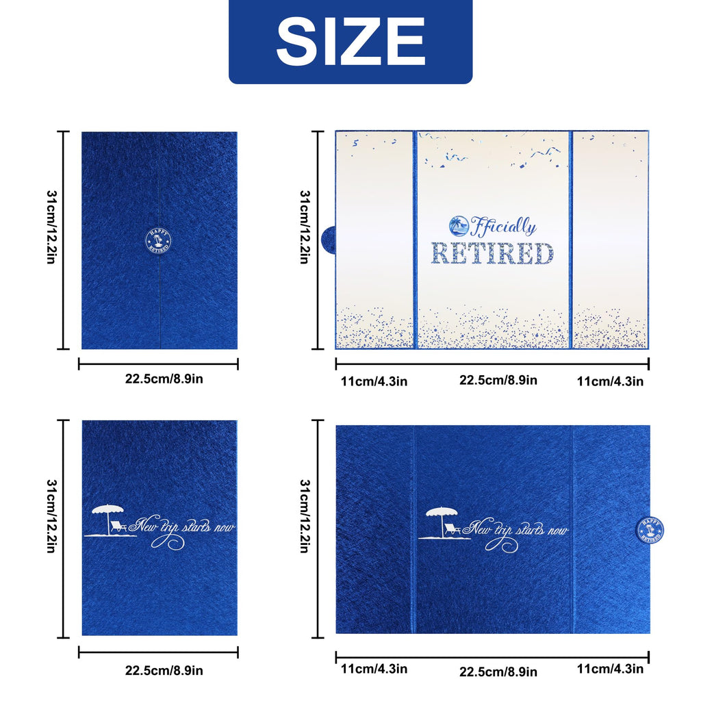 Viogtmca Blue Silver Retirement Party Decorations Large retirement Card Signing Guest Book Creative retirement Card for Men Women