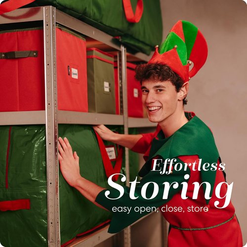Christmas Tree Storage Bag - Durable Waterproof Zippered Bag for 9-Foot Artificial Trees | Protects Against Dust and Moisture (Green)