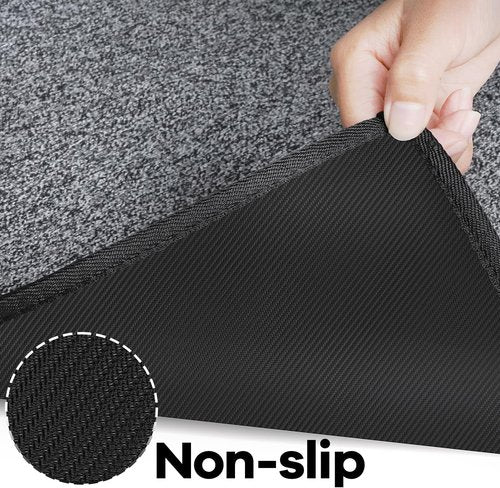 AREDO Runner Rug - Non-Slip Rubber Backing | Washable Soft Carpet for Kitchen & Hallway - 2x6 ft Black