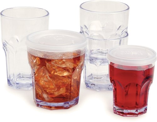Carlisle FoodService Products Louis Clear Tumbler Tall Glass for Restaurants, Catering, Kitchens, Plastic, 10 Ounces, Clear, (Pack of 24)