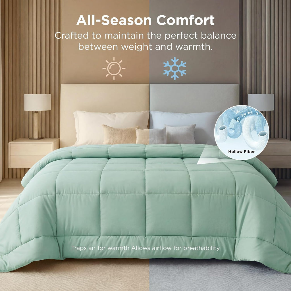 Bedsure Comforter Duvet Insert - Oversized King Size All-Season Down Alternative Bedding | Sage Green 116x98 Inches