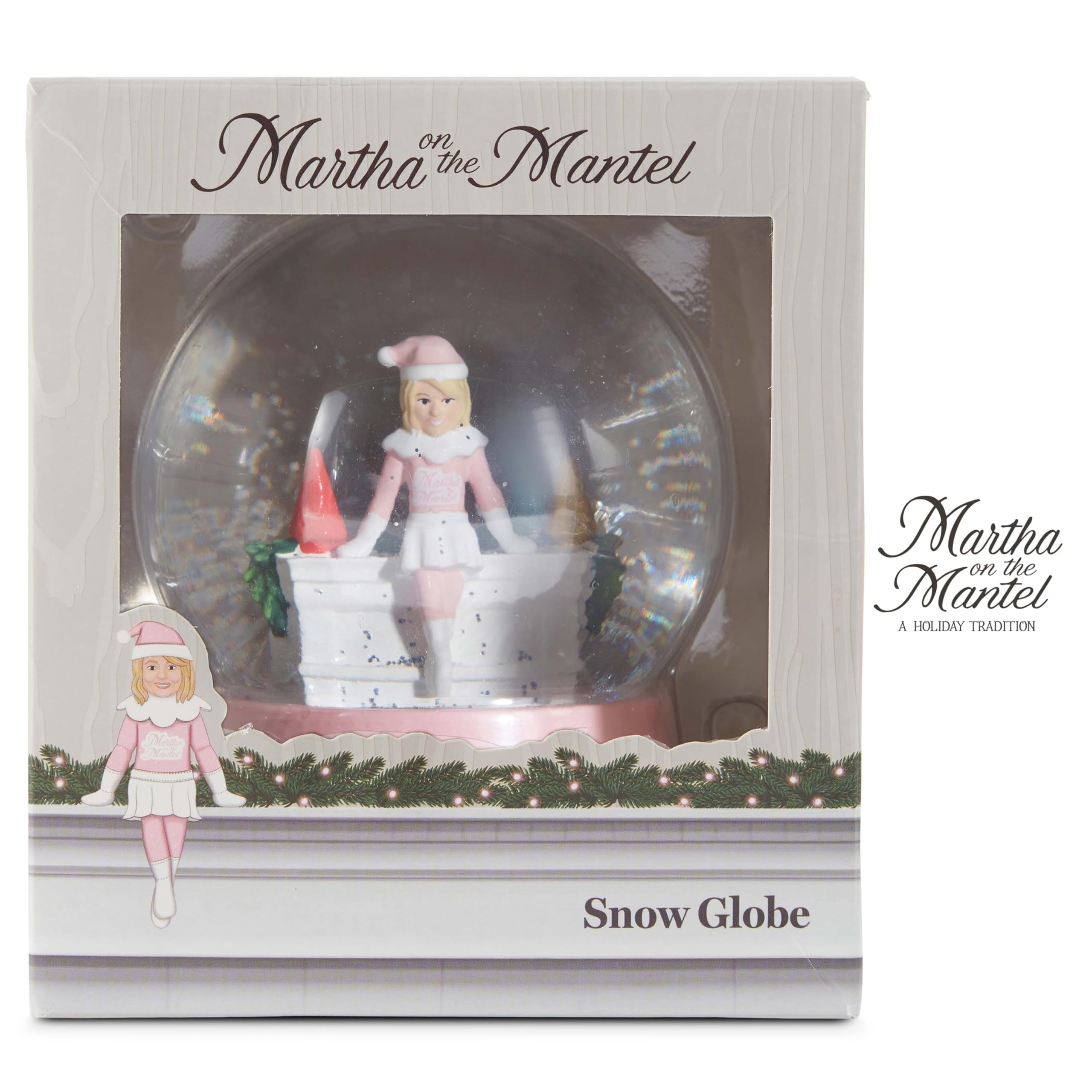 Martha Stewart Snow Globe Christmas - Martha on The Mantel Christmas Decor, Funny Collectible, Secret Santa Collectible, Snowglobes