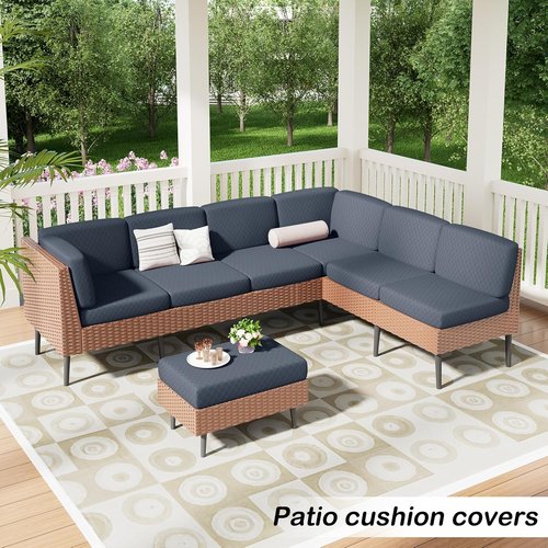 Hyha Outdoor Couch Cushion Covers - Washable Jacquard Diamond Lattice | Stretch Sofa Seat Covers (3 Pieces, Grey)