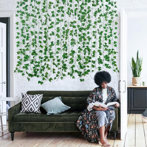Freyalife Fake Vines - Aesthetic Artificial Ivy Leaves for Room Decor | 12 Pack, 84 Feet Greenery Garlands
