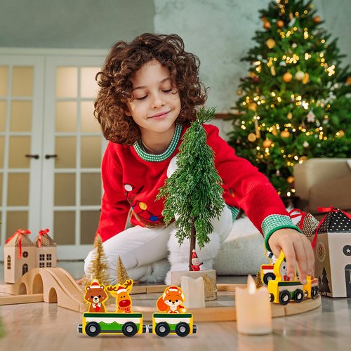 2025 Christmas Advent Calendar Gifts for Kids, Commodum Magnetic Wooden Animals Train Set, 24 Days Advent Calendar Countdown Gifts for Toddlers Boys Girls, Montessori Toys Xmas Surprise Holiday Gifts