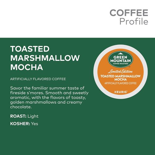 Green Mountain Coffee Roasters Toasted Marshmallow Mocha | Flavored Light Roast K-Cup Pods - 24 Count