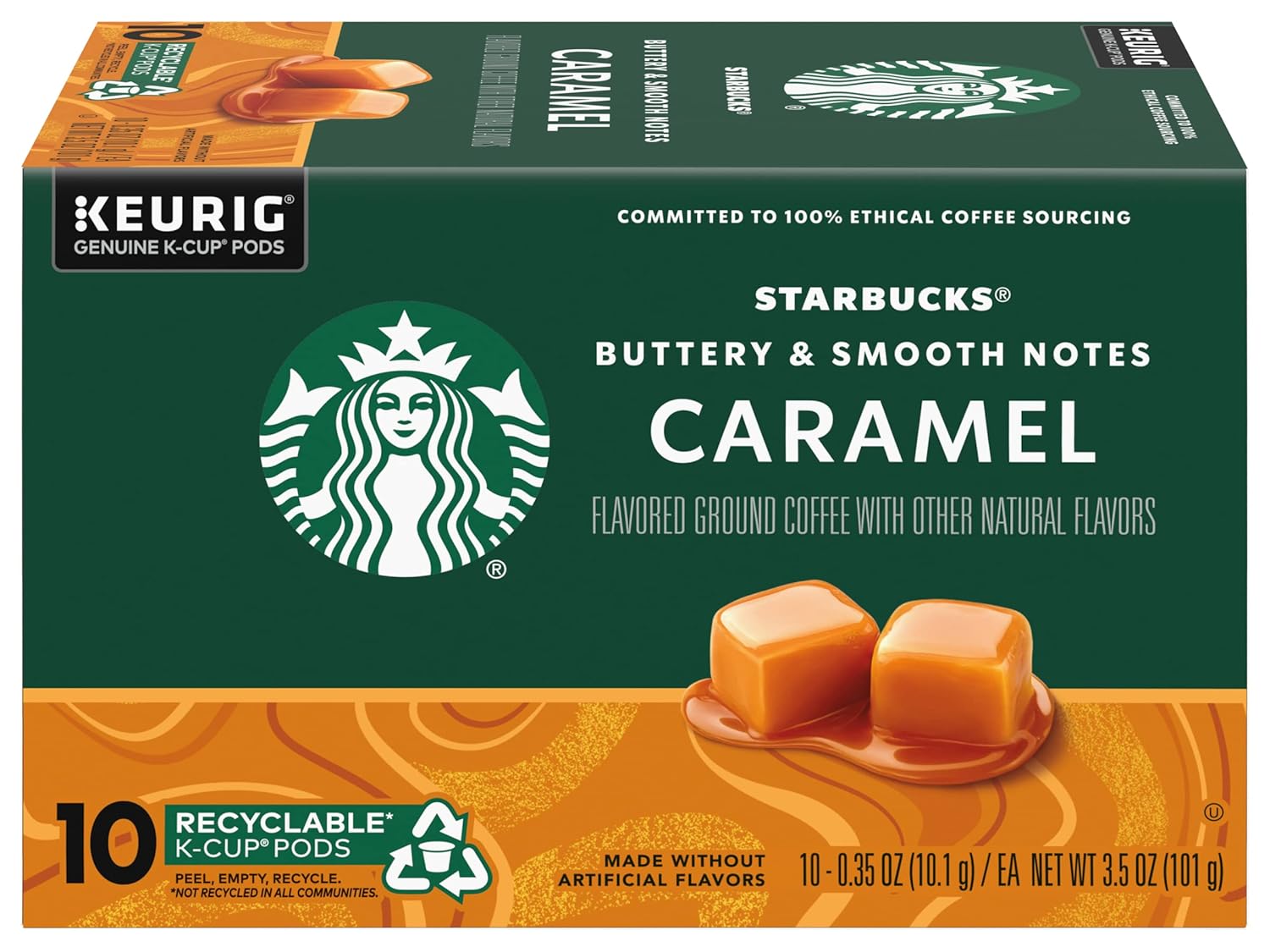 Starbucks Caramel Flavored Coffee K-Cup Pods - Genuine Keurig Pods, 10 Count Box