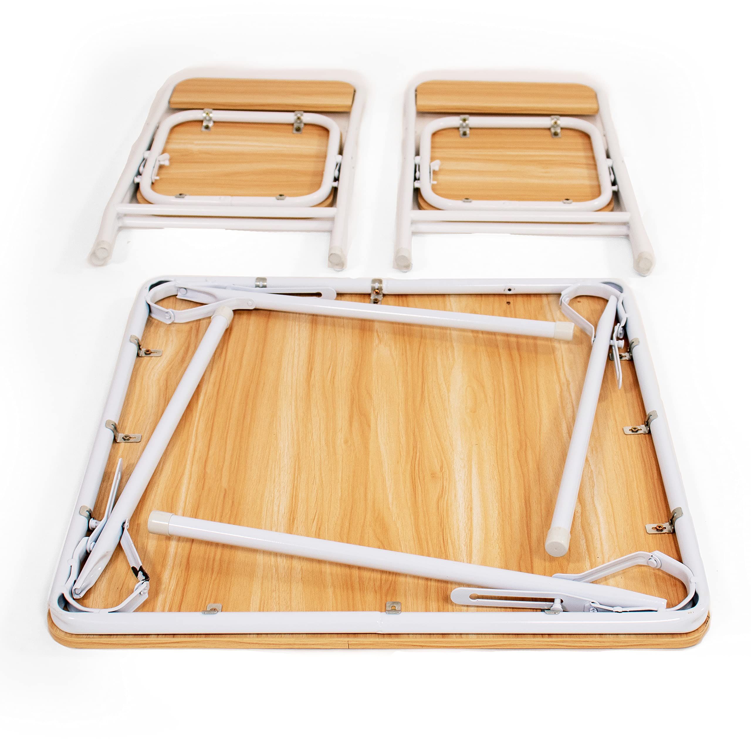 Humble Crew Kids Table and Chair Set, Toddler Activity Table with 2 Chairs for Play, Crafts, Snacks & Learning, Kids Furniture for Playroom & Bedroom, Folding, Natural/White