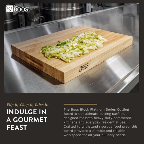 John Boos - Reversible Maple Wood Cutting Board | 20" x 15" x 1.75" - Commercial Quality