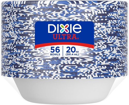 Dixie Ultra Large Paper Bowls - 20 Oz, 56 Count | Microwave Safe & Compostable Disposable Dinnerware
