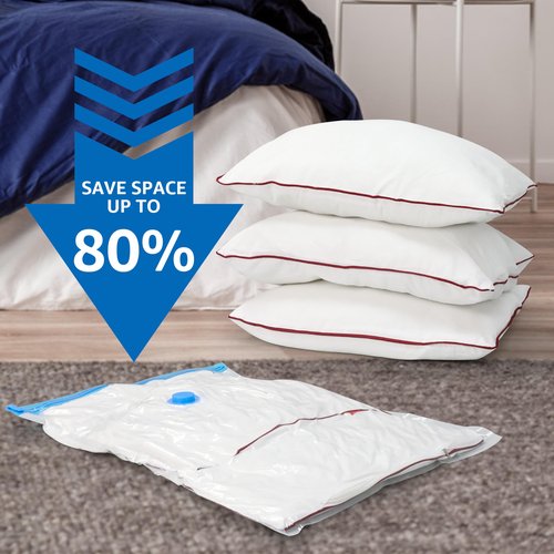 8 Jumbo Vacuum Storage Bags, Space Saver Bags, Vacuum Seal Bags with Hand Pump for Comforters, Blankets, Bedding, Pillows and Clothes