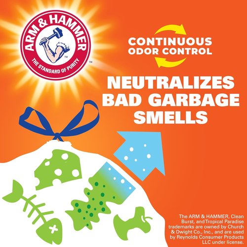 Hefty Ultra Strong 13 Gallon Trash Bags - Drawstring Closure for Odor Control | 40 Unscented Bags