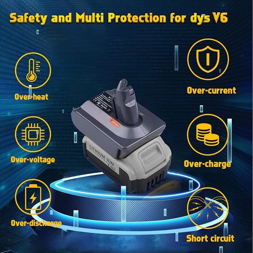 EID for Dyson V6 Battery Adapter for Dewalt 20V 60V Battery to for Dyson V6 SV04 SV03 DC59 DC58 DC62 SV09 SV05 Animal Absolute Motorhead Cordless Vacuum Converter