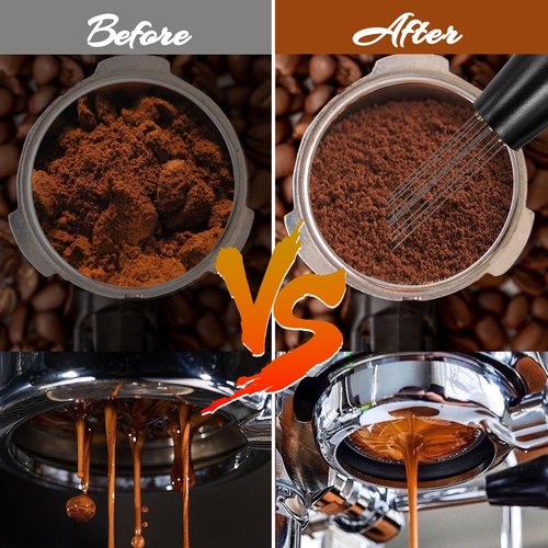 RIVKAWA 22 PCS Coffee Tamper Set, Espresso Accessories Tampers kit Barista Tools with 51mm Espresso Tamper, WDT Tool, Frothing Pitcher, Coffee Stirrer, Latte Art Pen, Tamper Mat, 16 Coffee Stencils