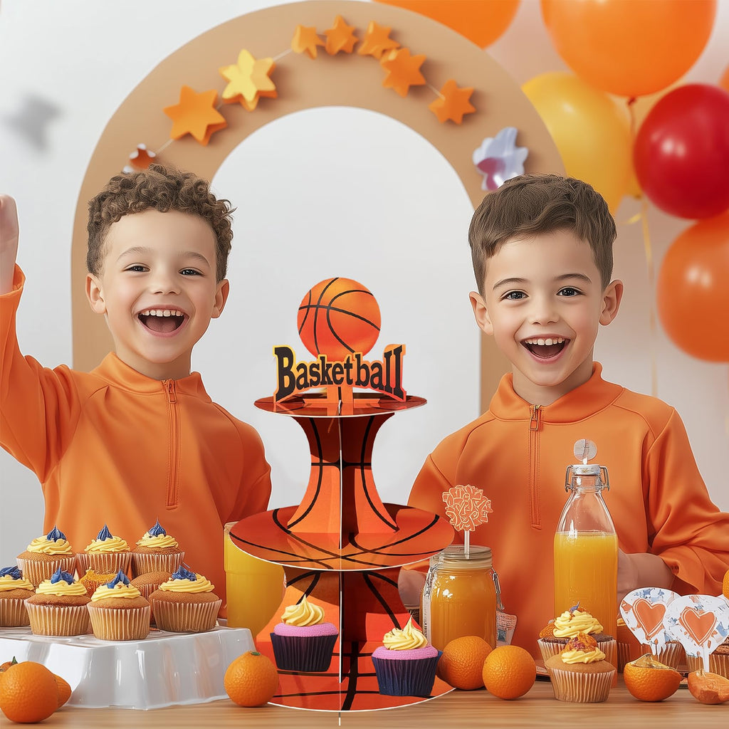3 Tier Basketball Cupcake Stand Basketball Birthday Party Decorations Basketball Party Decorations Basketball Party Favors