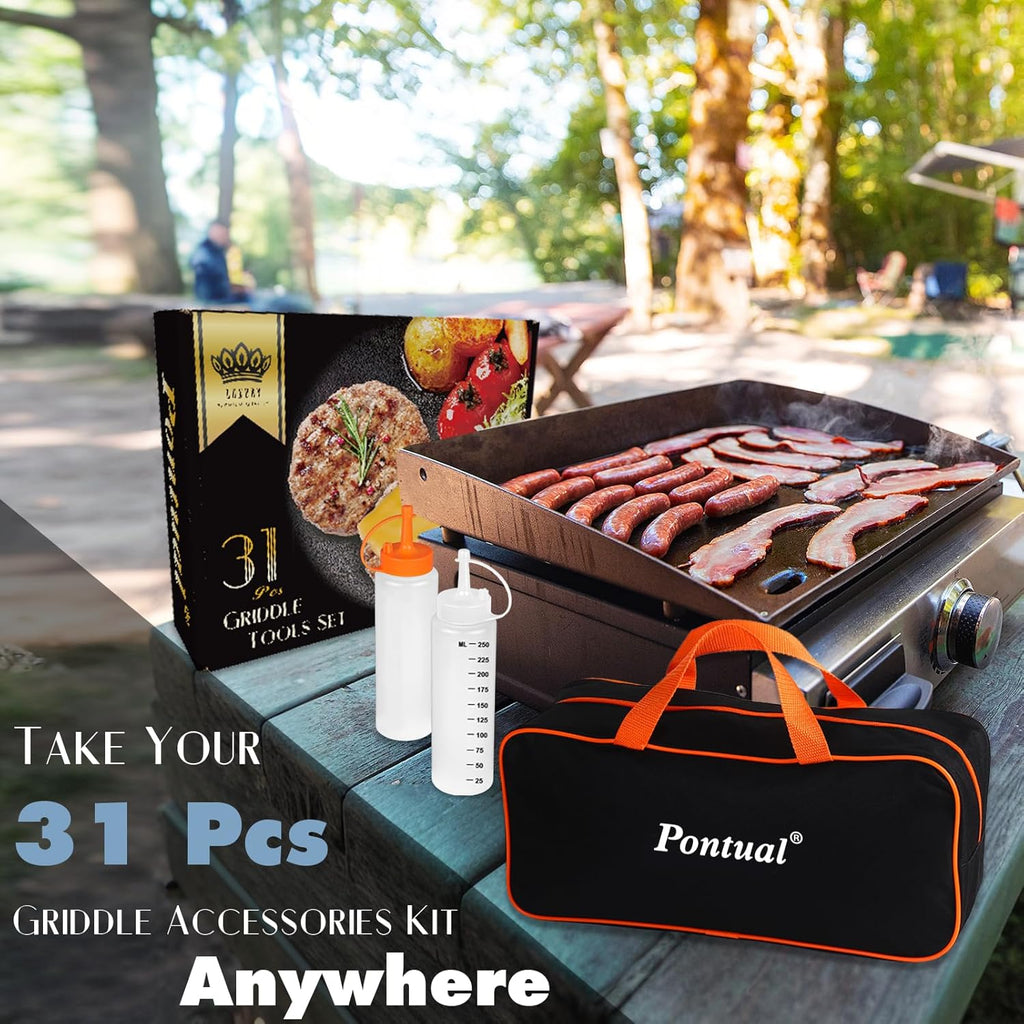Blackstone 31-Piece Griddle Accessories Kit - Professional Flat Top Grill Tools with Spatula, Melting Domes & Apron