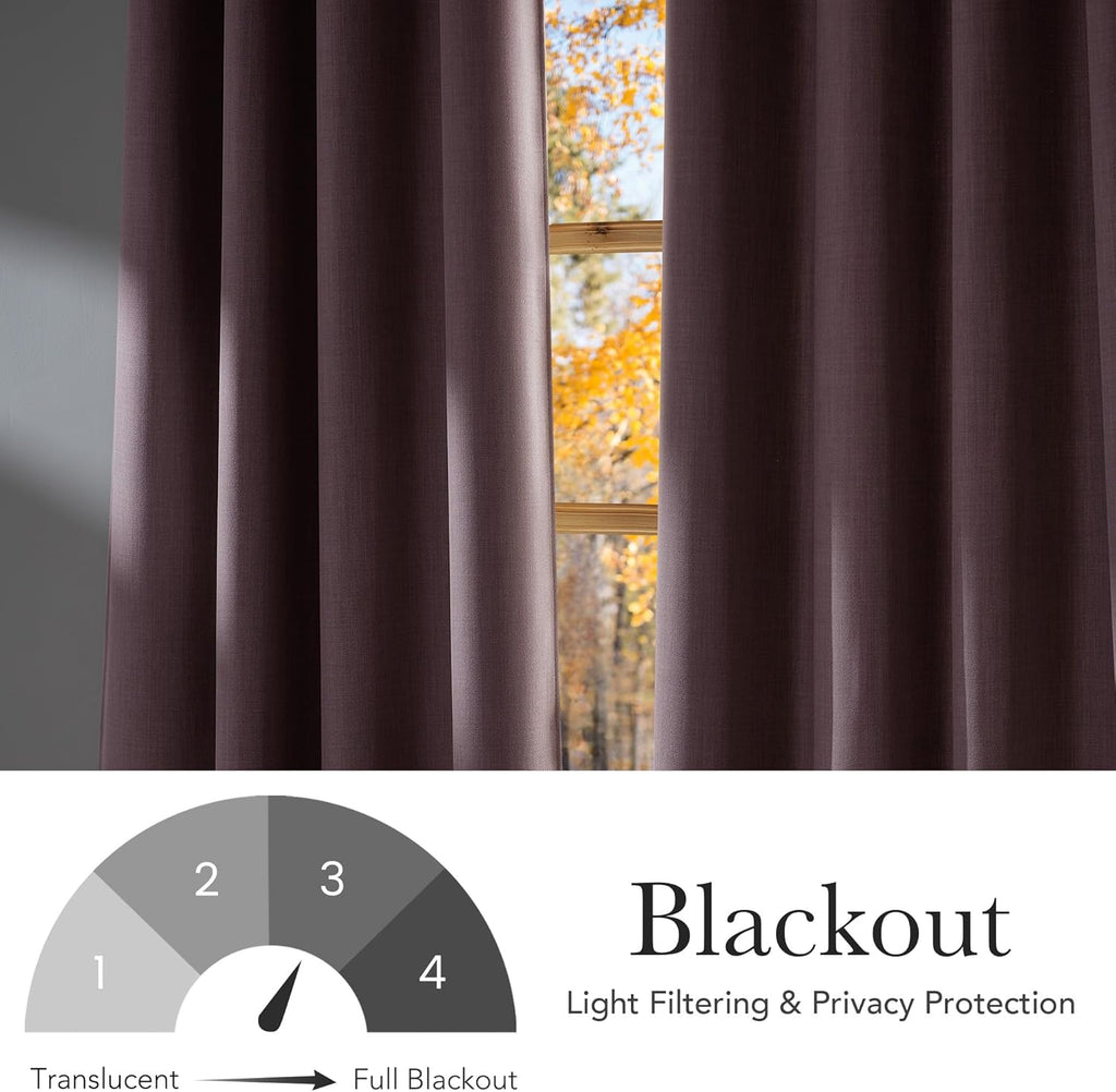 NICETOWN Pink Blackout Curtains - 63-Inch Faux Linen Privacy Panels for Modern Farmhouse Decor | 2 Panels, Easy Care