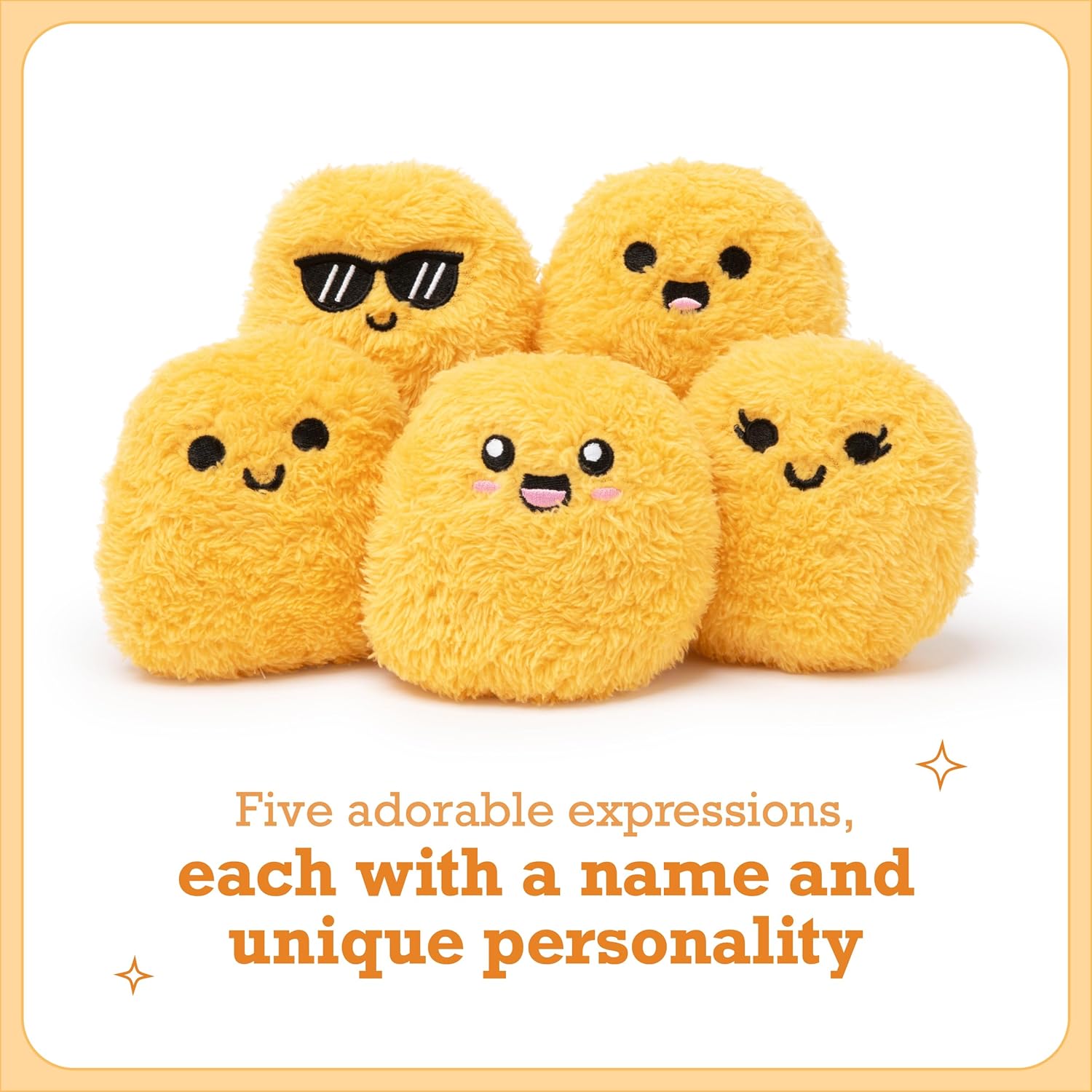Relatable Emotional Support Chicken Nuggets | Cuddly Plush Toys Set with 5 Soft Stuffed Animals