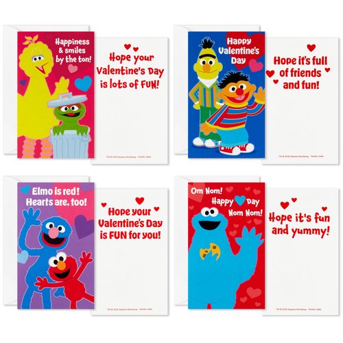 Hallmark Sesame Street Valentines Day Cards for Kids with Pop Up Mailbox for Classroom Exchange
