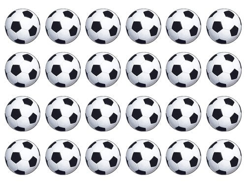Beistle 24 Piece Durable Paper Soccer Ball Cut Outs for Sports Theme Birthday Party Decorations, 13.5", Black/White