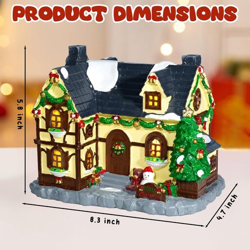 Hand-Painted Christmas House by Christmas Collectibles - Snowman Village Decor for Festive Home