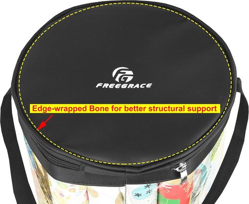 Freegrace Gift Wrap Organizer - Large 9" x 40.9" Tearproof Storage Bag for Wrapping Paper | Space-Saving Design (Black)
