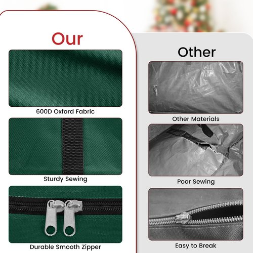 Heavy Duty 600D Oxford Christmas Tree Storage Bag by [Brand Name] - Extra Large Capacity with Reinforced Handles & Dual Zipper