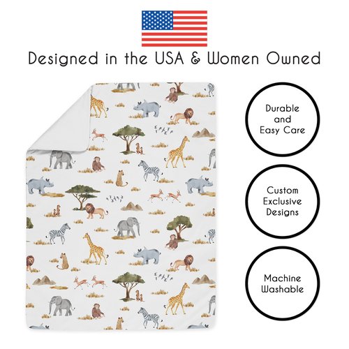 Sweet Jojo Designs Jungle Animals Boy Girl Toddler Kid Bedding Set Childrens 5pc Comforter Hunter Green Yellow Grey Rust Orange Black White Wildlife Safari Animal Elephant Giraffe Lion Monkey Leopard