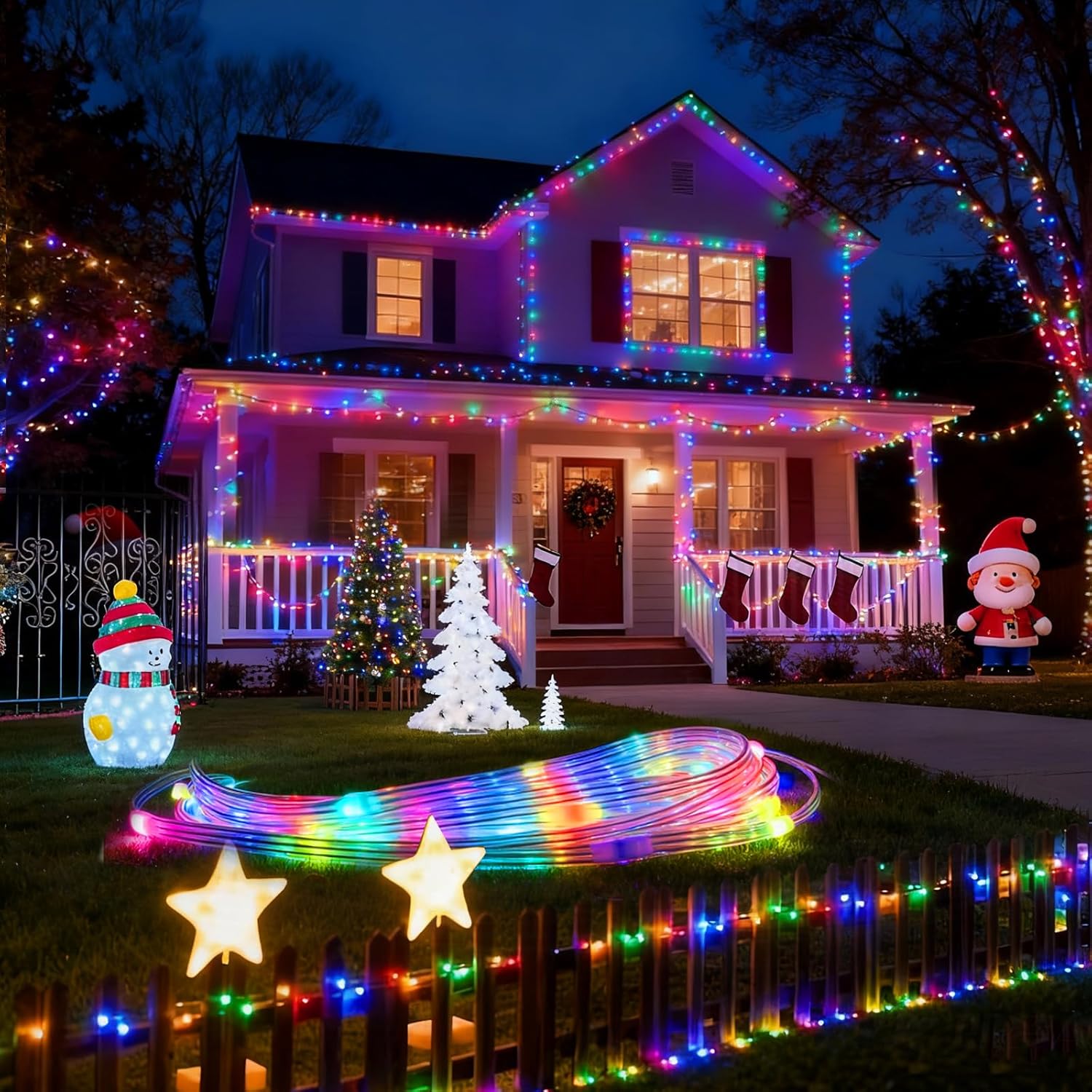 Skiennix USB Plug-In Christmas Fairy String Lights - 16ft 50 LED Color Changing with App Control & Remote Timer
