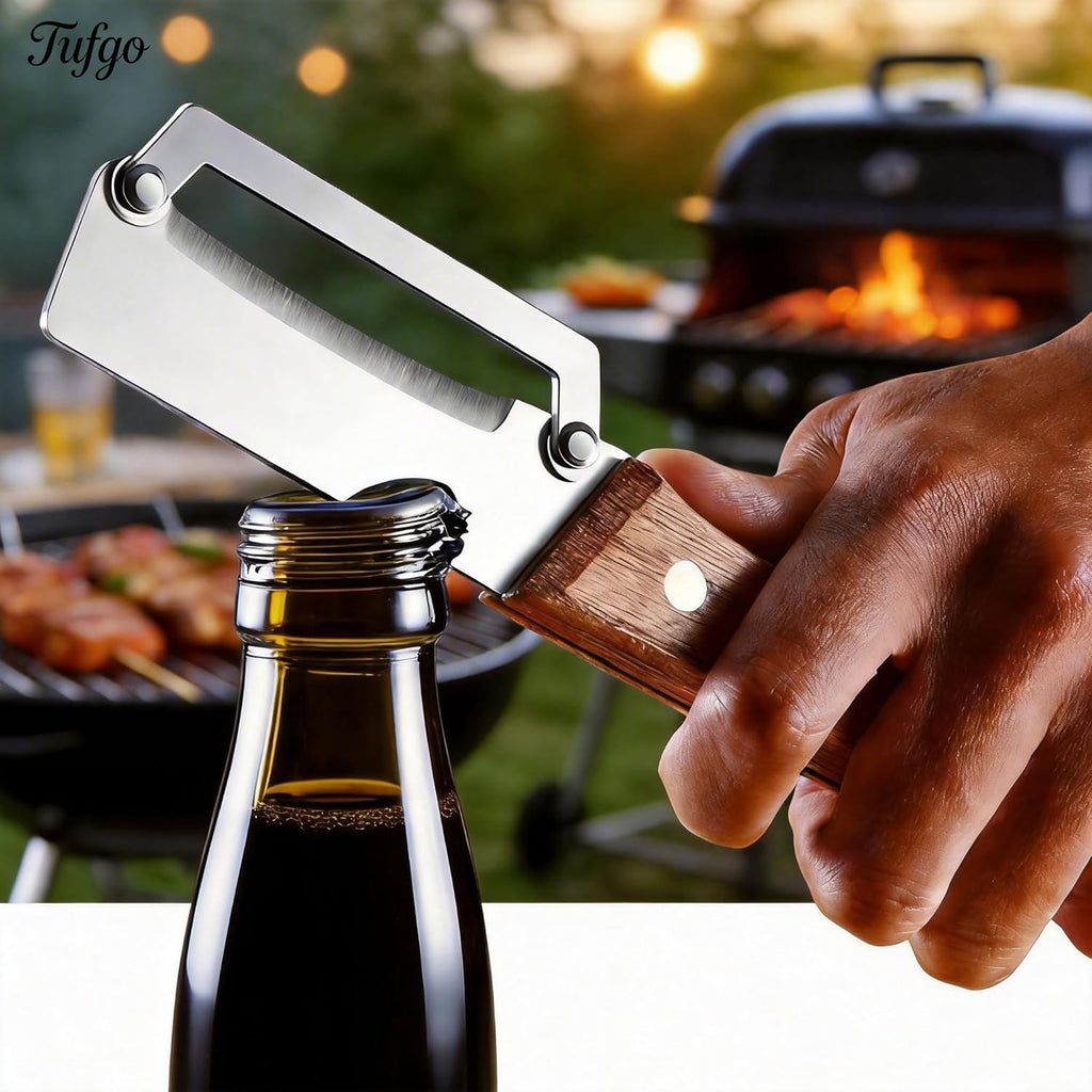 Skiennix 2-In-1 Vegetable Peeler - Multi-Functional Kitchen Tool with Bottle Opener & Wooden Handle