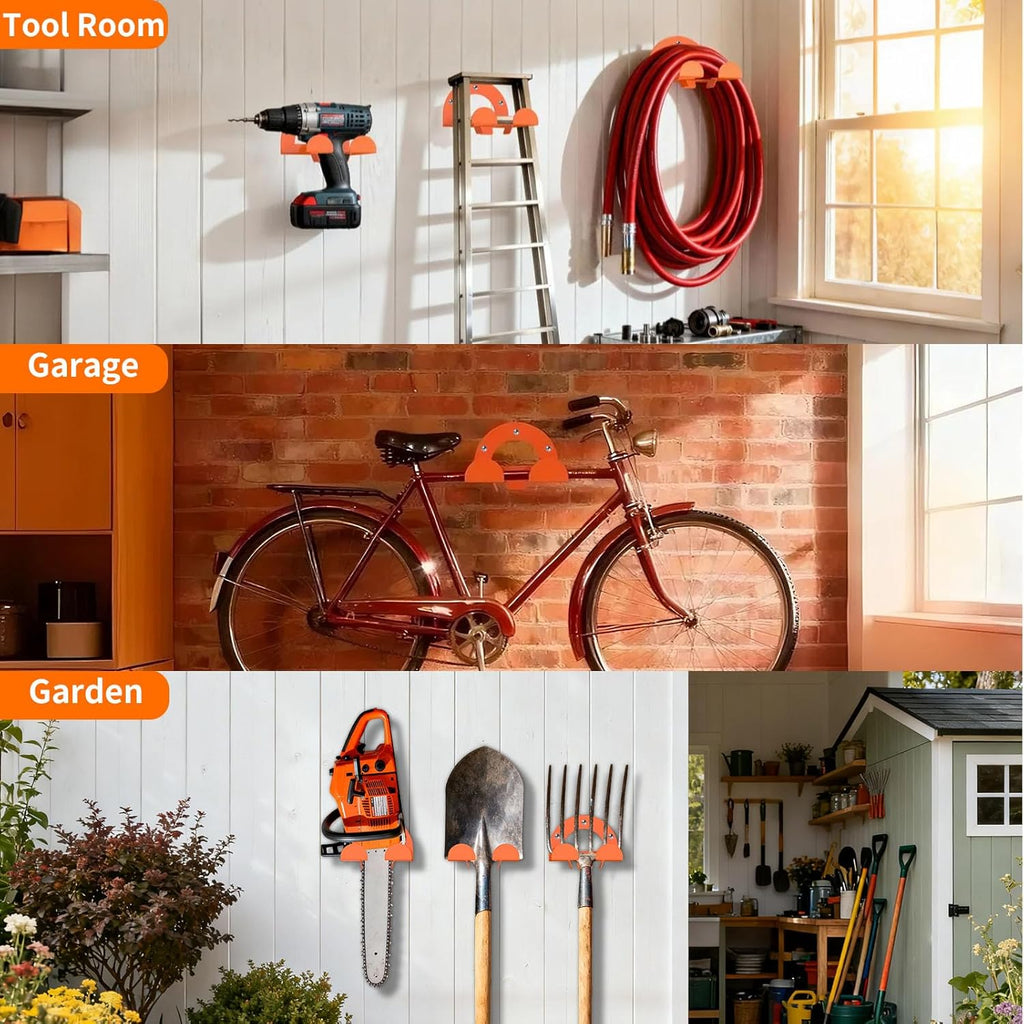 Weed Eater Trimmer Rack - Wall-Mounted Garage Organizer for Power Tools | Holds Grass Trimmer, Hedge Trimmer, Leaf Blower, Chainsaw