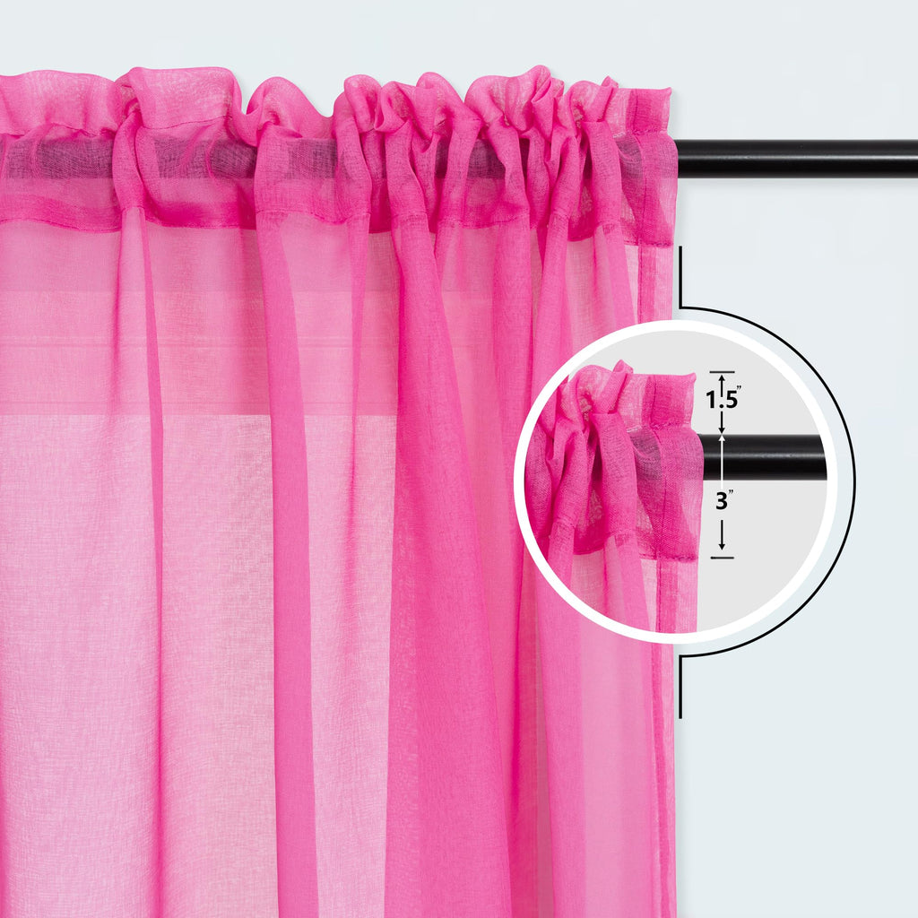 Sheer Curtains for Little Girls Bedroom, Kawaii Cute Preppy Teen Toddler Ombre Rainbow Curtains for Nursery Kids Room Decor Aesthetic, Wide 52 x 84 Inches Long 2 Panels Set, Pink and Purple Lilac