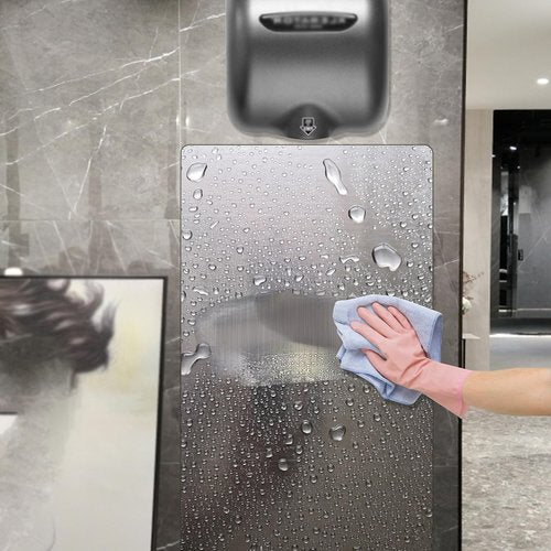 Isohit 32 x 16 Inch Stainless Steel Hand Dryer Wall Splash Guard Metal Wall Panels Backsplash Protector with Ultra Strength Adhesive for Bathroom, Kitchen, Restroom