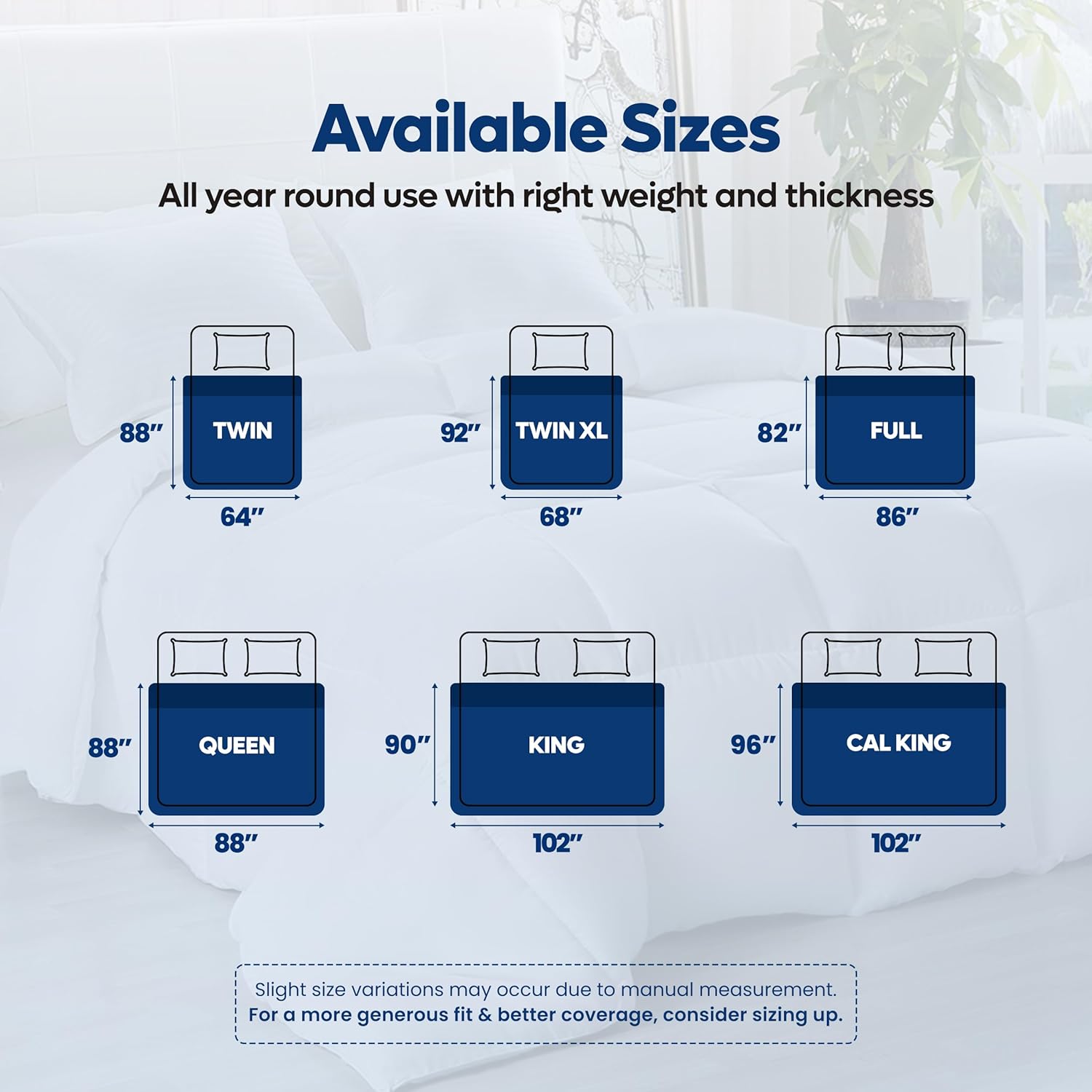 Utopia Bedding Queen Size Comforter - All Season Down Alternative Duvet Insert, Machine Washable (White)